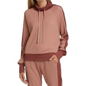 Monrow Funnel Neck Shirt Sweatshirt Top Dry Rose Color Size XL Women's Revolve